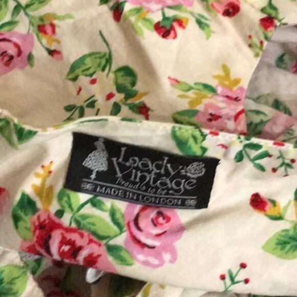 Lady Vintage Floral Print Sleeveless Dress - Size Small - Picture 4 of 4